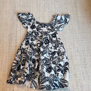 Zara Kids Dress with Black Floral Pattern